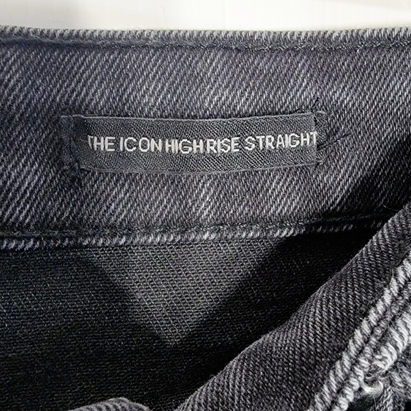 Kendall & Kylie The Icon High Rise Straight Stretch Distressed Black Jeans 29 - Picture 5 of 9